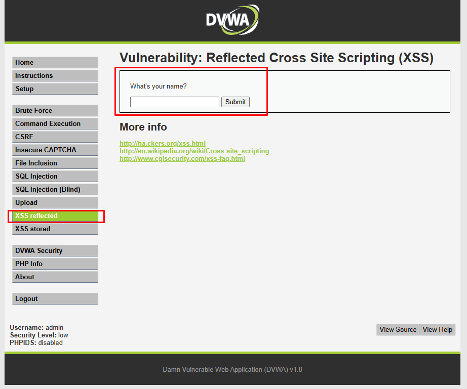 Reflected XSS