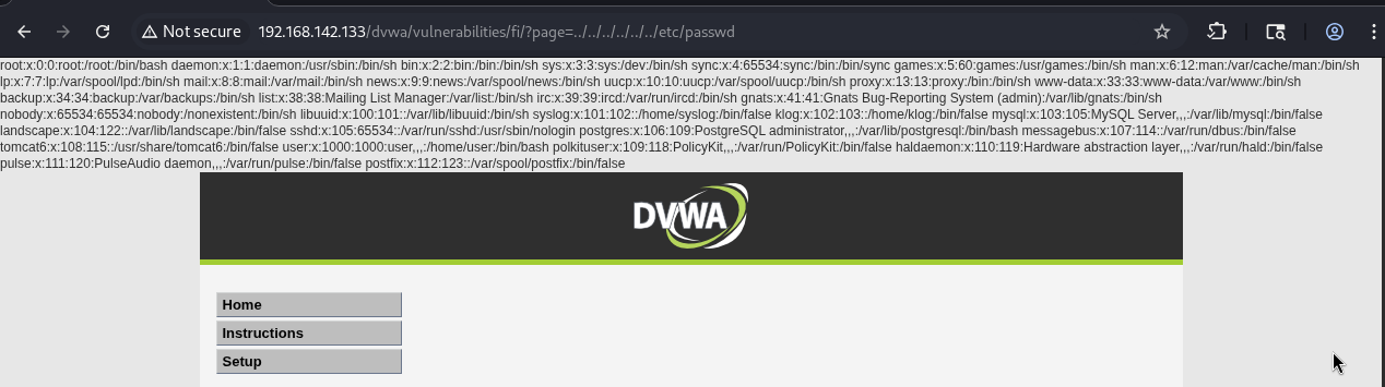 Tarayıcıda okunan passwd dosyası