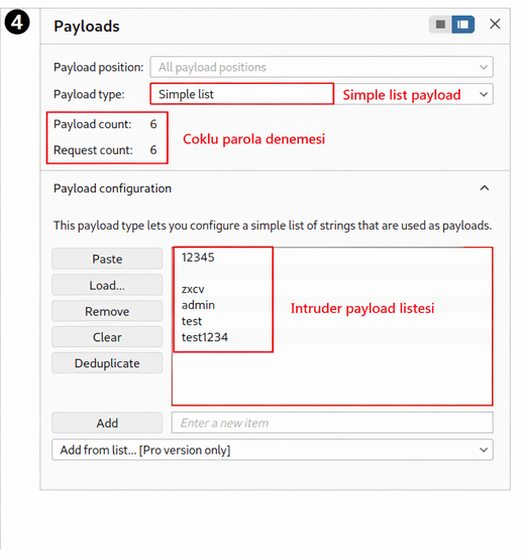 Intruder Payload Listesi